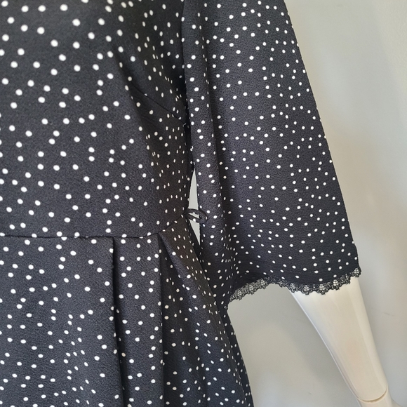 Modcloth Yumi Polka Dot Lace Trimmed Dress, VGUC, Size S - Picture 2 of 7